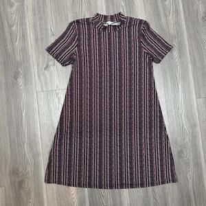 BCBGeneration Retro Purple Pink Striped Mini‎ Dress